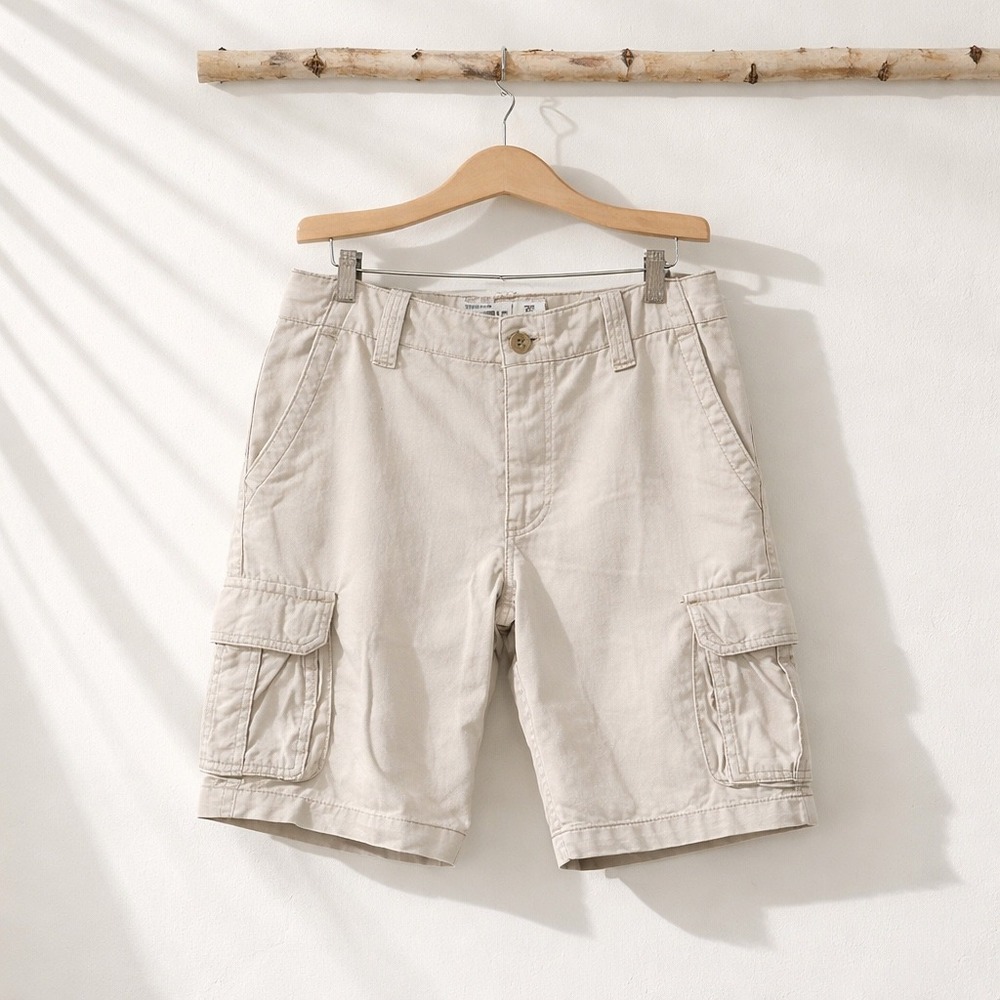 Aeropostale Mens Cargo Shorts Khaki‎ Tan Cotton Size 30